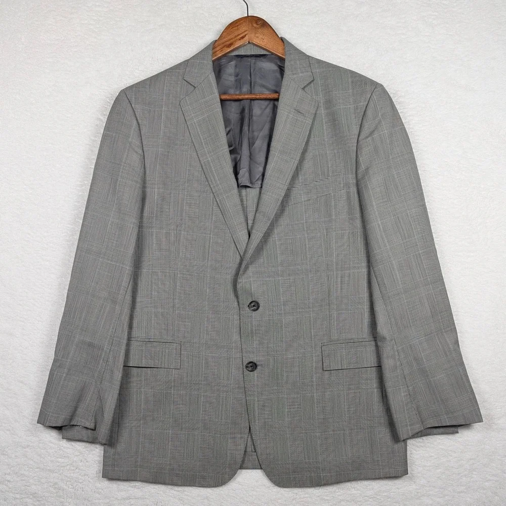 Brooks Brothers Blazer Mens 42R Glen Plaid Regent‎ Wool Mohair Unstructured USA